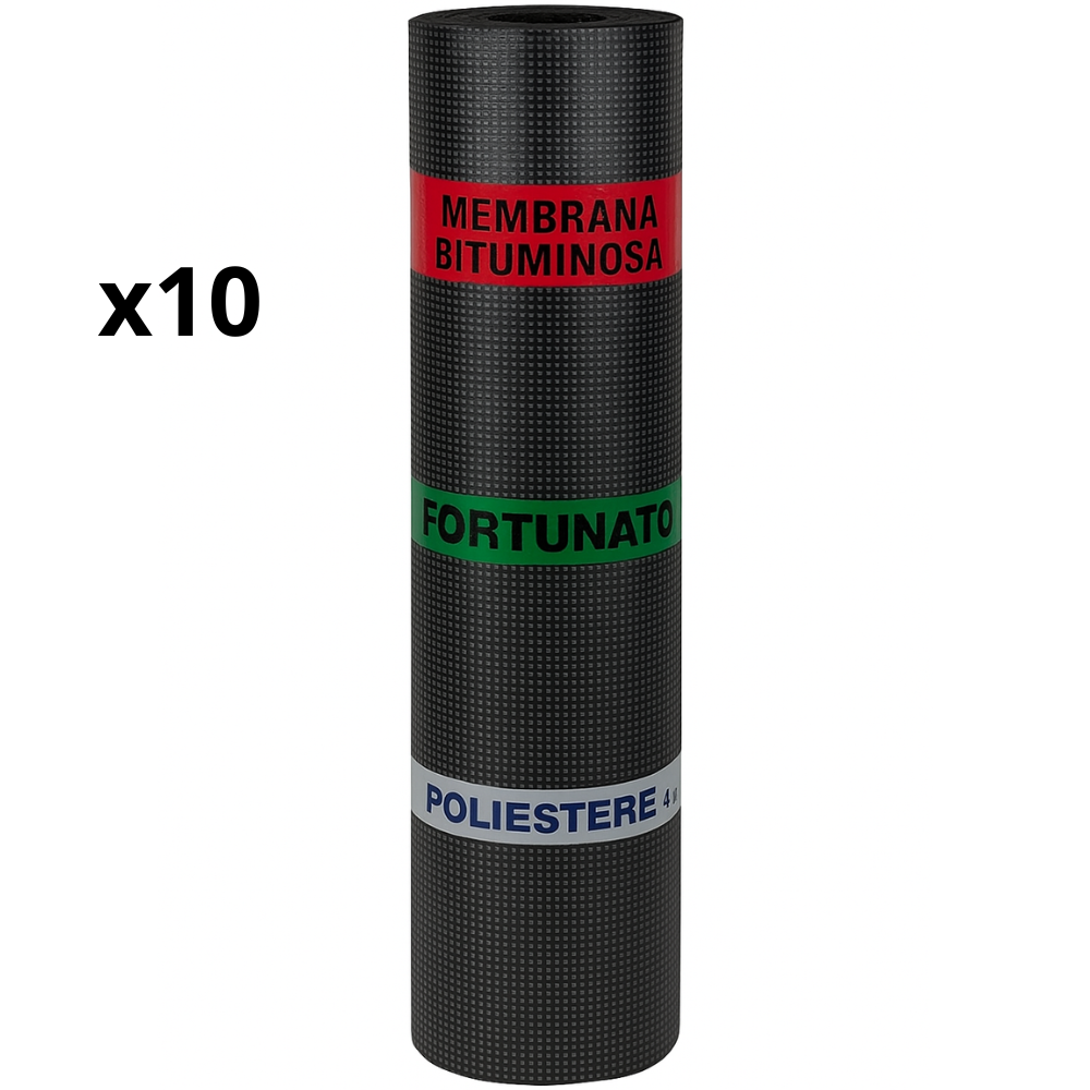 Guaina bituminosa poliestere 4 mm impermeabilizzante casasciutta 10 rotoli 1x10 m