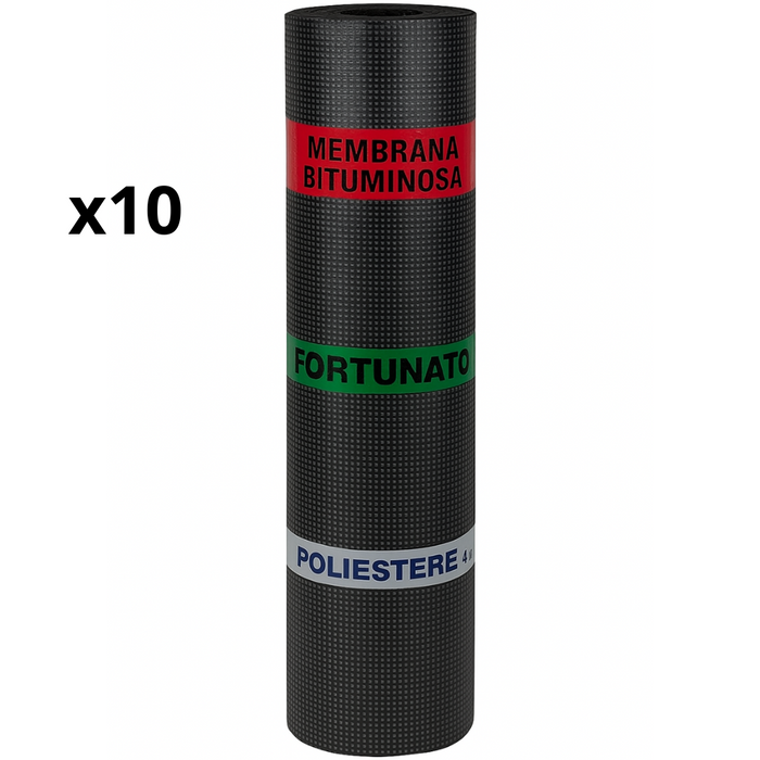 Guaina bituminosa poliestere 4 mm impermeabilizzante casasciutta 10 rotoli 1x10 m