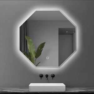 Specchio 5 mm ottagonale retroilluminato a filo led interruttore touch *** misure 60x60 cm, tonalità dimmerabile 270...