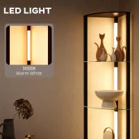 Lampada da Terra con 5 Ripiani e Luce LED, 3 Livelli di Luminosità e Interruttore a Pedale, Nero