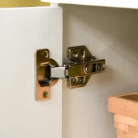 Credenza Alta da Cucina, Madia Classica Bianca in Legno con 2 Armadietti e 1 Mensola, Bianco, 60x40x160cm