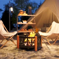 Braciere 2-in-1 Ø75 x 58 cm con Protezione anti-scintille, Nero