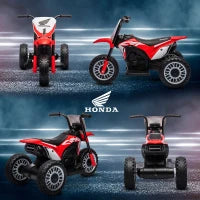 Moto Elettrica per Bambini con Licenza Honda CRF450RL a 3 Ruote, Età 18-36 Mesi, Rosso