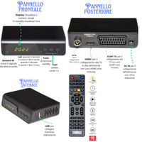 Digiquest decoder xsd 2.1 dvb-t2 hevc main 10 con telecomando nero full hd