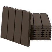 Set 9 Mattonelle a Incastro per Terrazzo, Piastrelle per pavimenti (30x30x2cm) in PP Antiscivolo, Area: 0.81 mq Marrone