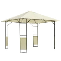 Gazebo 3x3 m con Tettuccio Rinforzato e 4 Viti, in Acciaio Verniciato a Polvere, Nero e Crema