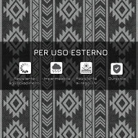 Tappeto Moderno per Esterni Nero e Grigio in PP con Design Reversibile e Pieghevole, 182x274 cm