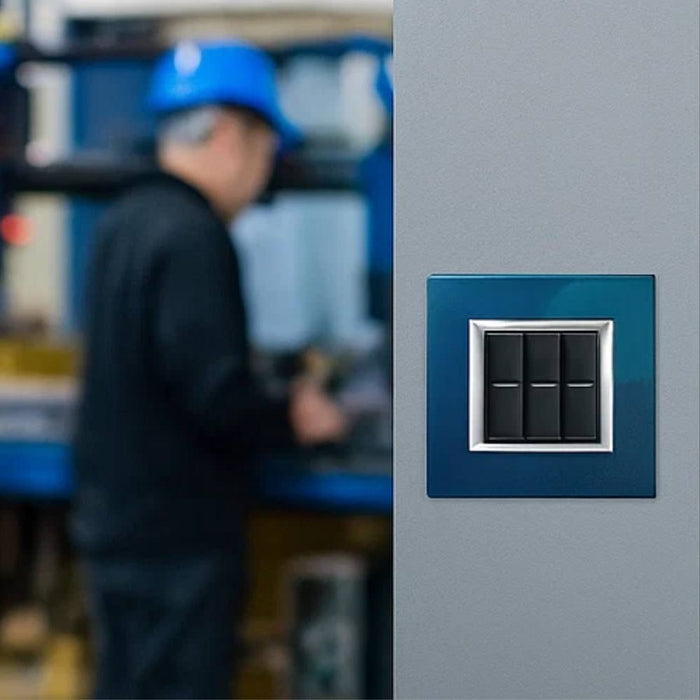 Bticino axolute placca rettangolare 3 moduli blu meissen in metallo