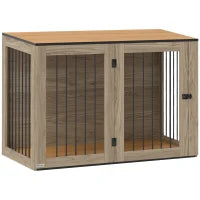Cuccia per Cani, Box per Animali di Grossa Taglia, Casa per Cani, Indoor, 106 x 60 x 76 cm, Rovere