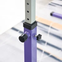 Sbarra Fissa di Ginnastica per Bambini, Sbarra di Ginnastica, Altezza Regolabile su 13 Livelli da 92 a 150 cm, Acciaio e Legno di Faggio, Viola