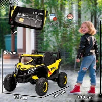 Macchina elettrica bambini 12 V, con telecomando, 96 x 61 x 56 cm, Giallo