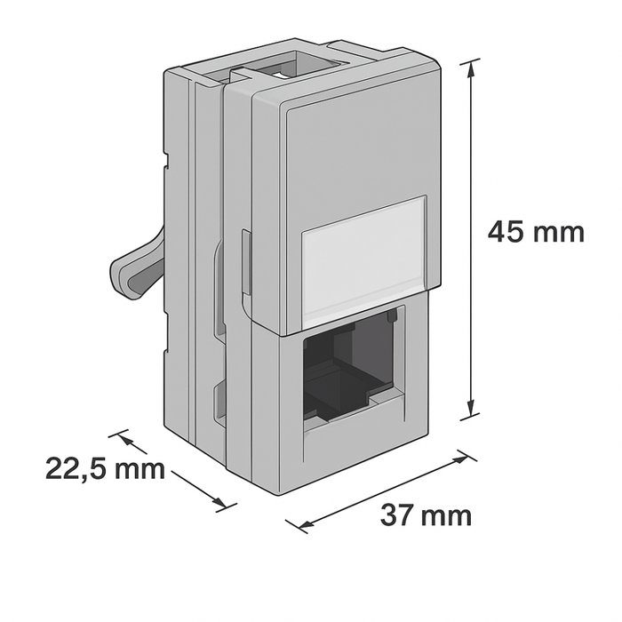 Connettore rj45 categoria 6 utp toolless idc bticino *** colore grigio, confezione 1