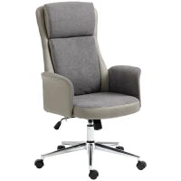 Sedia da Ufficio Elegante a 2 Tessuti, Sedia Ergonomica ad Altezza Regolabile, 65x72x108-118 cm, Grigia