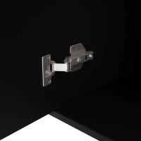 Credenza Moderna con Design a Onde, 4 Ante e 2 Cassetti, Manici e Piedi Dorati, per Soggiorno e Cucina, 152x40x75 cm, Nero