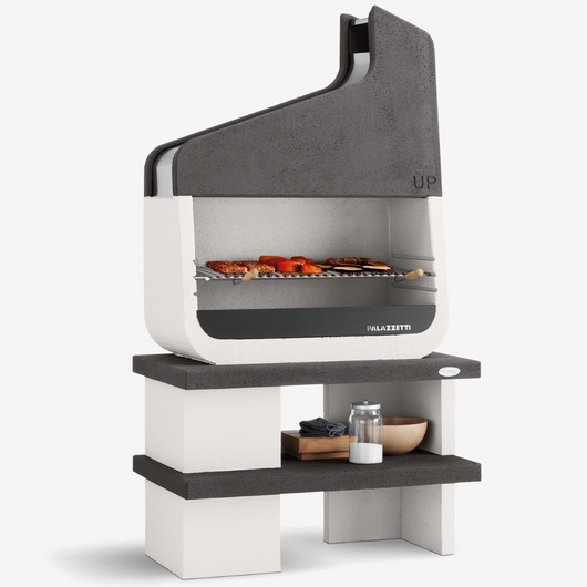 Barbecue in cemento orlando con griglia regolabile e piano d'appoggio