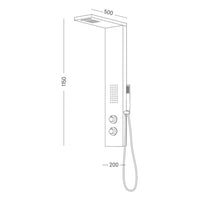 Colonna doccia attrezzata fresh in acciaio inox con cascata bagno h115xl20xp50 *** finitura- spazzolato, confezione 1