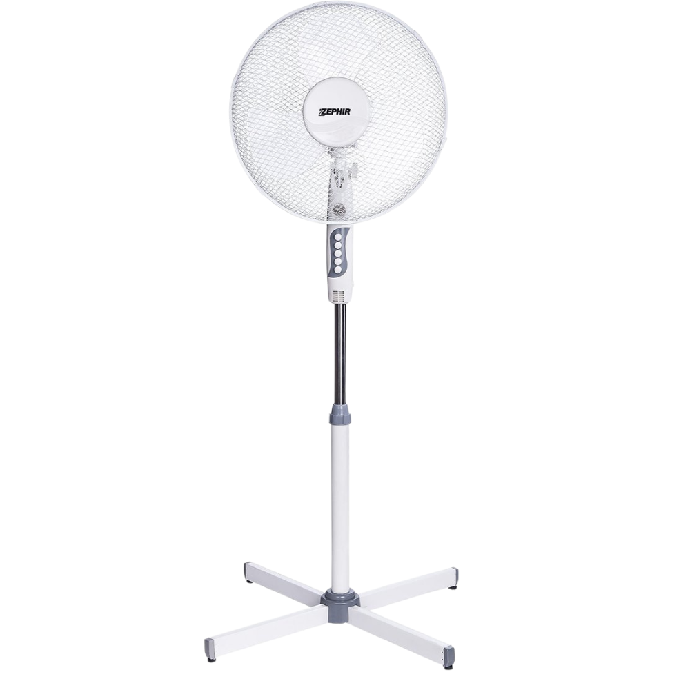 Zephir ventilatore a piantana base a croce timer autospegnimento 45w pala 40 cm
