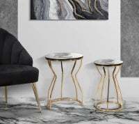 Tavolinetti Abstract Top -A- Coppia cm Ø 37X51-25X46