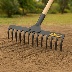 Rastrello acciaio 14 denti senza manico pulizia giardinaggio ingco