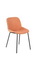 E-STYLO Sedia da pranzo in tessuto ruggine e gambe in metallo nero, 57cm X 46cm H. 80cm.