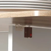 Tavolo Pieghevole con 2 Cassetti e Armadietto, 6 Rotelle e Freni, 120x60x76.5 cm, Bianco e Rovere