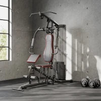 Stazione Fitness con Pesi da 45kg in Acciaio per Allenamento a Casa, 170x104x205cm, Nero