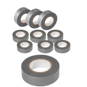 Kit nastro isolante in pvc autoestinguente multicolore per impianti sicuri *** colore grigio, dimensioni 19 mm x 25 m...