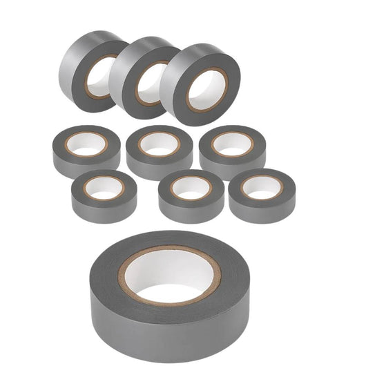 Kit nastro isolante in pvc autoestinguente multicolore per impianti sicuri *** colore grigio, dimensioni 19 mm x 25 m...