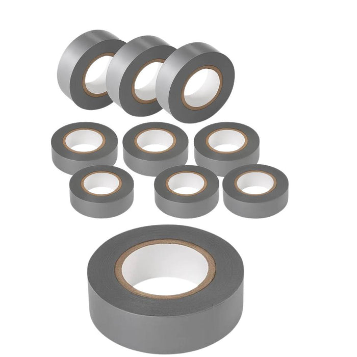 Kit nastro isolante in pvc autoestinguente multicolore per impianti sicuri *** colore grigio, dimensioni 19 mm x 25 m...