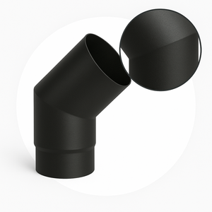 Curva a 45° elemento angolare modifica sezione canale fumo stufa pellet *** misura Ø 180 mm, confezione 1