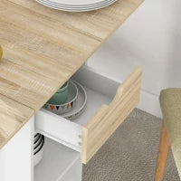 Tavolo da Pranzo Pieghevole, Tavolo da Cucina Estensibile, per 2-4 Persone, 2 Ali, 120 x 72 x 75 cm, Rovere