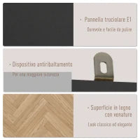 Armadio 2 Ante In Legno Con 4 Ripiani, 2 Cassetti e Appendiabiti, Grigio Scuro, 90x50x190 cm