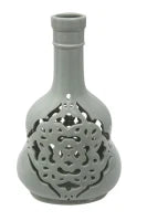 Vaso Porcellana Carving Bianco Cm 21.5X14X35.5