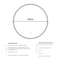 Specchio 5 mm tondo led interruttore touch struttura pvc pannello mdf *** misura Ã˜80, tonalità dimmerabile 2700-450...