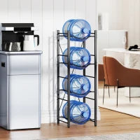 Supporto per Taniche d'Acqua a 4 Livelli, 34x34x105 cm, Nero