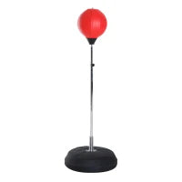 Punching Ball da Terra ad Altezza Regolabile con Guantoni da Boxe e Base Riempibile, 43x43x126-144 cm, Rosso