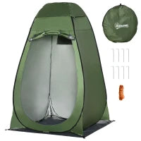 Tenda Doccia da Campeggio e Spiaggia con Porta a Cerniera e Borsa di Trasporto, 126x124x189 cm, Verde Scuro
