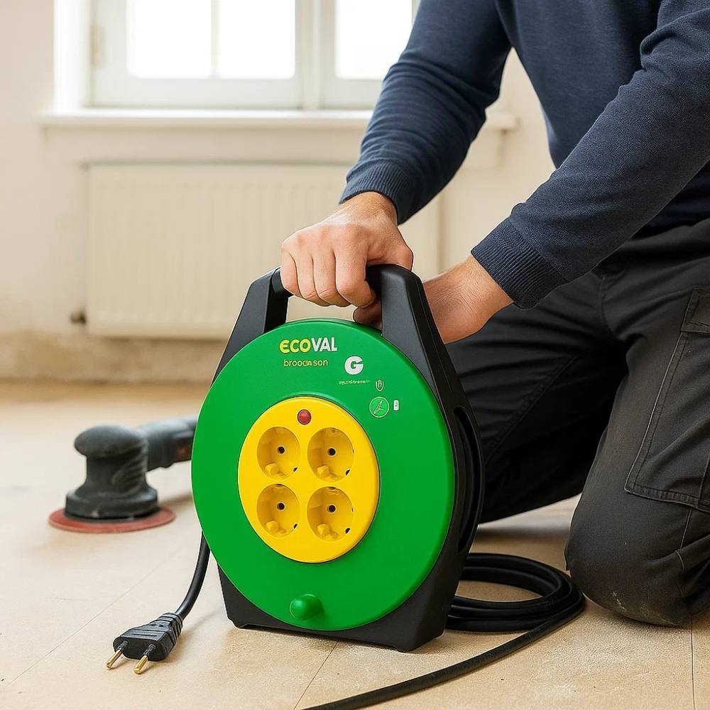 Avvolgicavo ecova 32116 5 metri con 4 prese universali