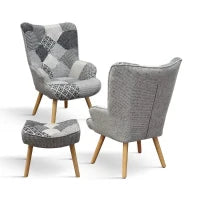 PAZZO DESIGN Poltrona Con Poggiapiedi, Multicolor