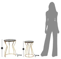 Tavolinetti Leaf Top Coppia cm Ø 37X51-25X46