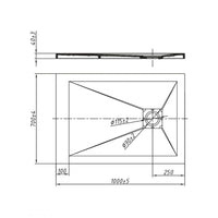 Piatto doccia mineral marmo resina antiscivolo spessore 4 cm *** misure l100 x p70 x h4 cm, confezione 1