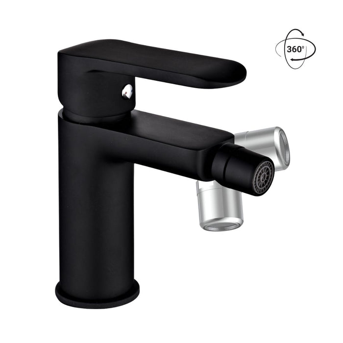 Miscelatore rubinetto puma per bidet in ottone colore nero opaco con piletta *** confezione 1