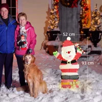 Decorazione natalizia con 97 LED, a forma di Babbo Natale con struttura in acciaio