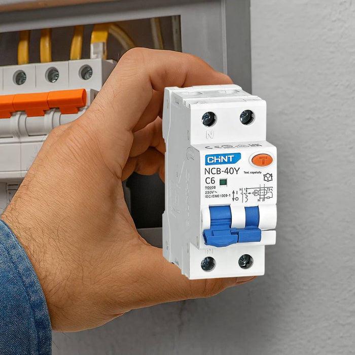Chint 519867 nxbl40y c6 1p+n 6a 30ma 4,5ka interruttore magnetotermico