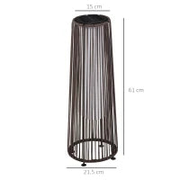 Lanterna Solare da Giardino con Luce LED in Rattan e Metallo , Ø21.5x61cm, Marrone