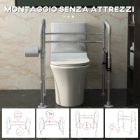 Supporto Water con Braccioli Regolabile in Altezza e Larghezza con 2 Piedini a Ventosa