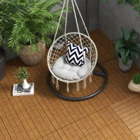 Piastrelle per Terrazza, Set di 12 Pezzi, Superficie Massima 1,08 m², Incastrabili, Installazione Molto Semplice, 30x30x2.5cm Marrone