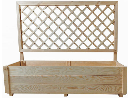 Fioriera in legno con traliccio "Orpin" - 98 x 34 x 104 cm