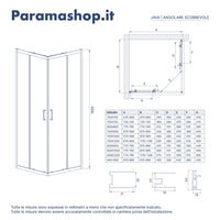 Box doccia 80x90 cm angolare doppio scorrevole profili neri vetro fumÃ© h190 | Java