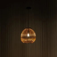 E-STYLO Lampada a sospensione con paralume a gabbia in metallo dorato, ideale per aggiungere eleganza e modernità ai tuoi ambienti, 35cm X 35cm H. 150cm